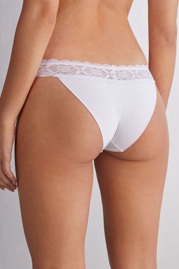 Chiloți Intimissimi Lace And Microfiber Modifiedzilian Dama Albi | GQYVBA-709