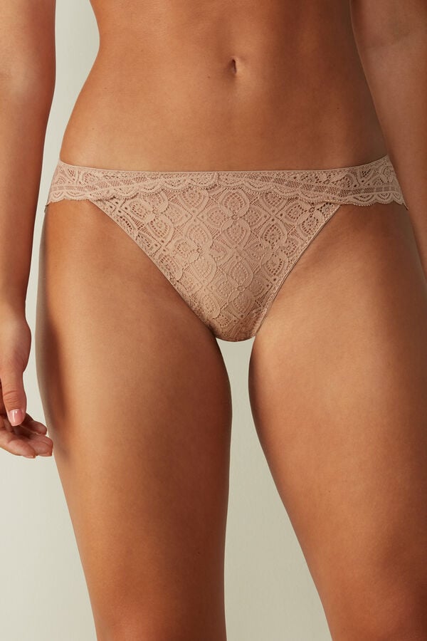 Chiloți Intimissimi Low Rise Lace Dama Portocalii Bej | VOLAJD-147