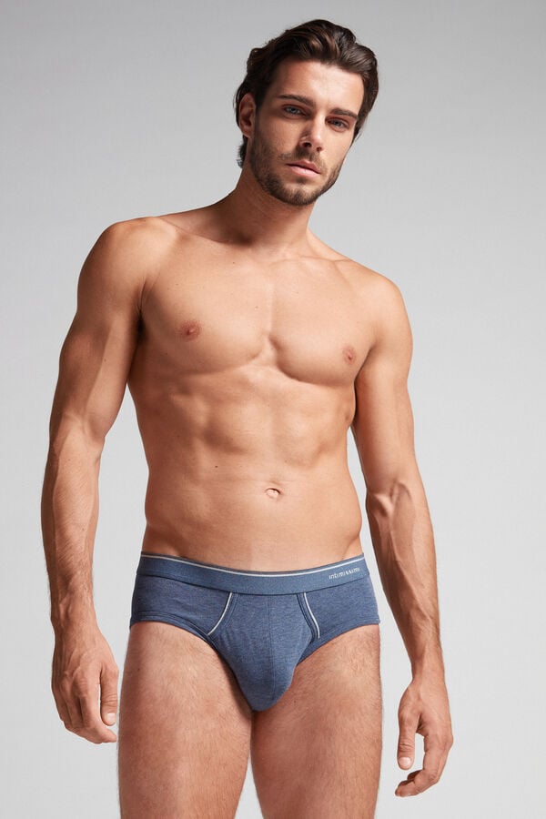 Chiloți Intimissimi Superior Cotton Exposed Elastic Barbati Albastri Gri Deschis | HYEICP-824