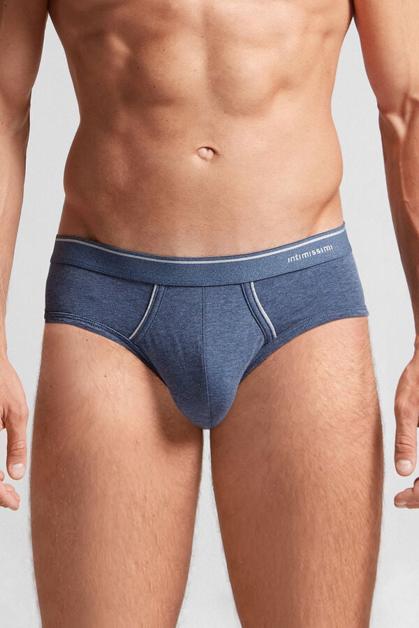 Chiloți Intimissimi Superior Cotton Exposed Elastic Barbati Albastri Gri Deschis | HYEICP-824