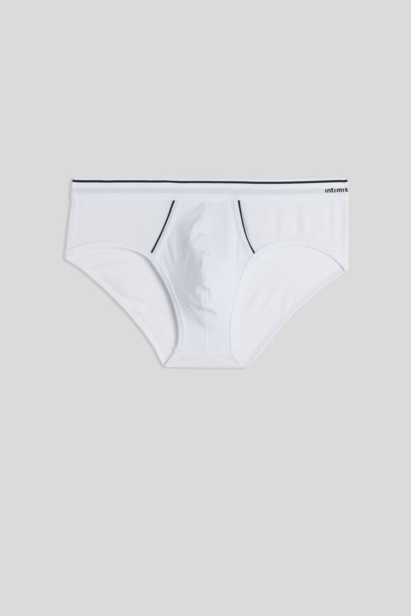 Chiloți Intimissimi Superior Cotton Exposed Elastic Barbati Albi Albastri | EVJHSN-057