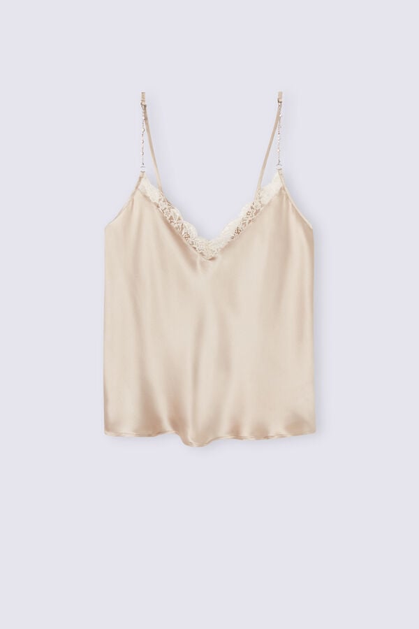 Maiou Intimissimi Living In Luxe Silk Camisole Dama Bej | VYWMZK-490