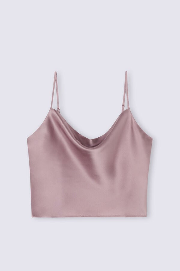 Maiou Intimissimi Silk Crop Camisole Dama Roz | FWSEOB-351