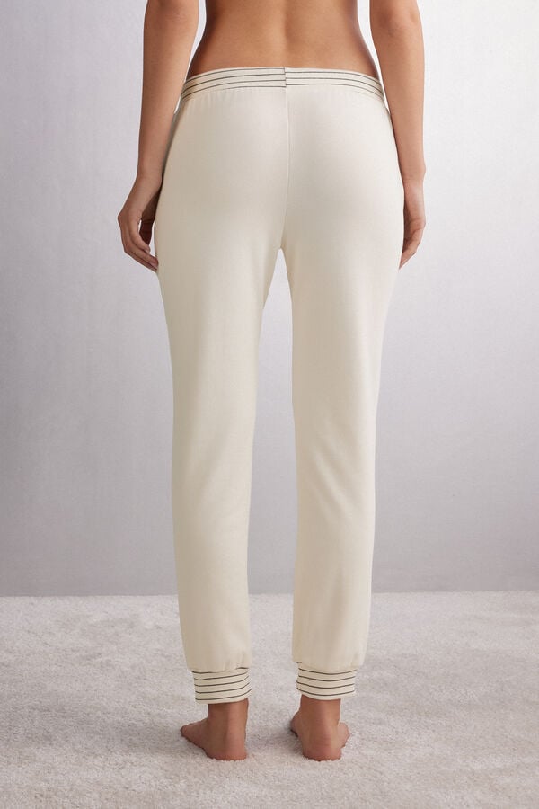 Pantaloni Intimissimi Creamy Stripes Jogger Dama Albi | YOMTAN-402