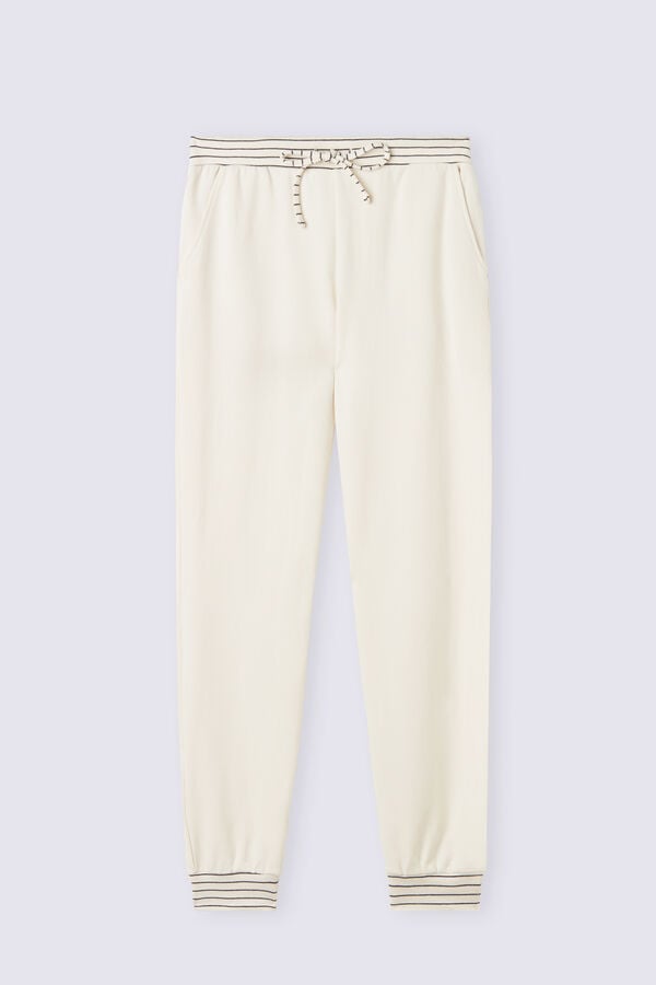 Pantaloni Intimissimi Creamy Stripes Jogger Dama Albi | YOMTAN-402