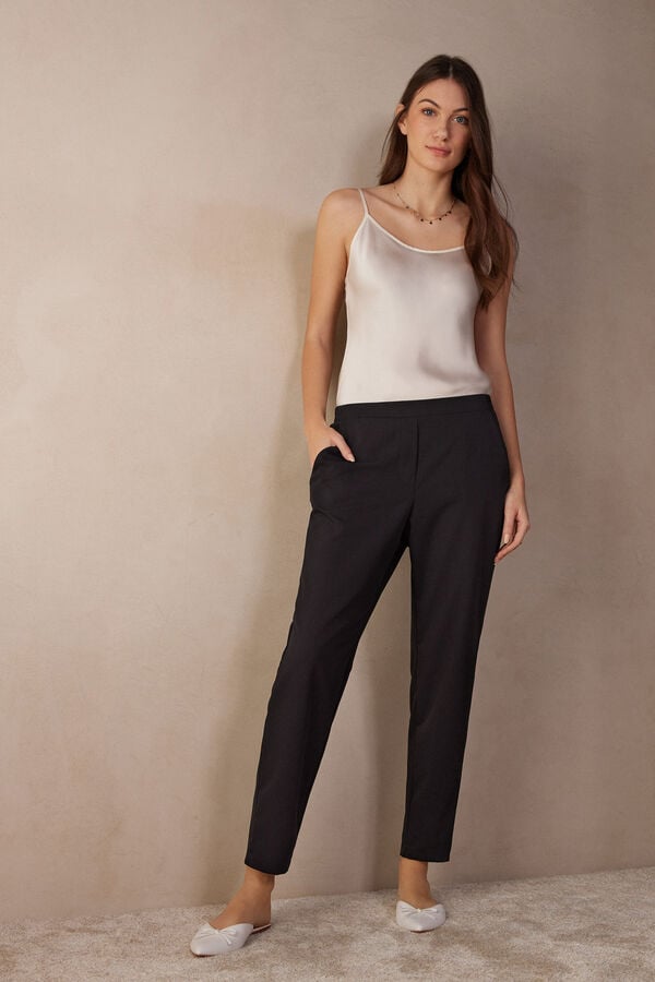 Pantaloni Intimissimi Full Length With Pockets Dama Negrii | UMQAND-192