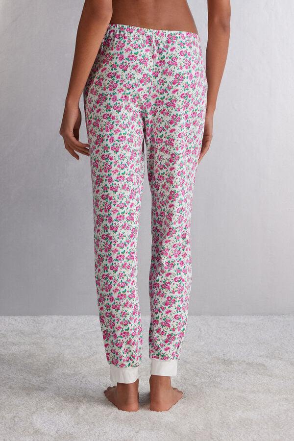 Pantaloni Intimissimi Life Is A Flower Full Length Cuffed In Modal Dama Colorati | JBLTGX-095