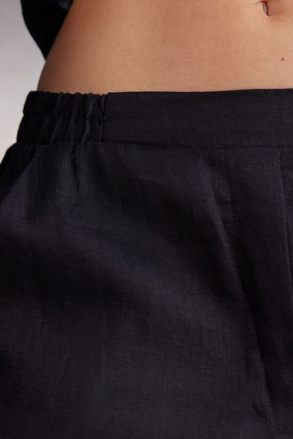 Pantaloni Intimissimi Linen Cloth Dama Negrii | SCXPAJ-746