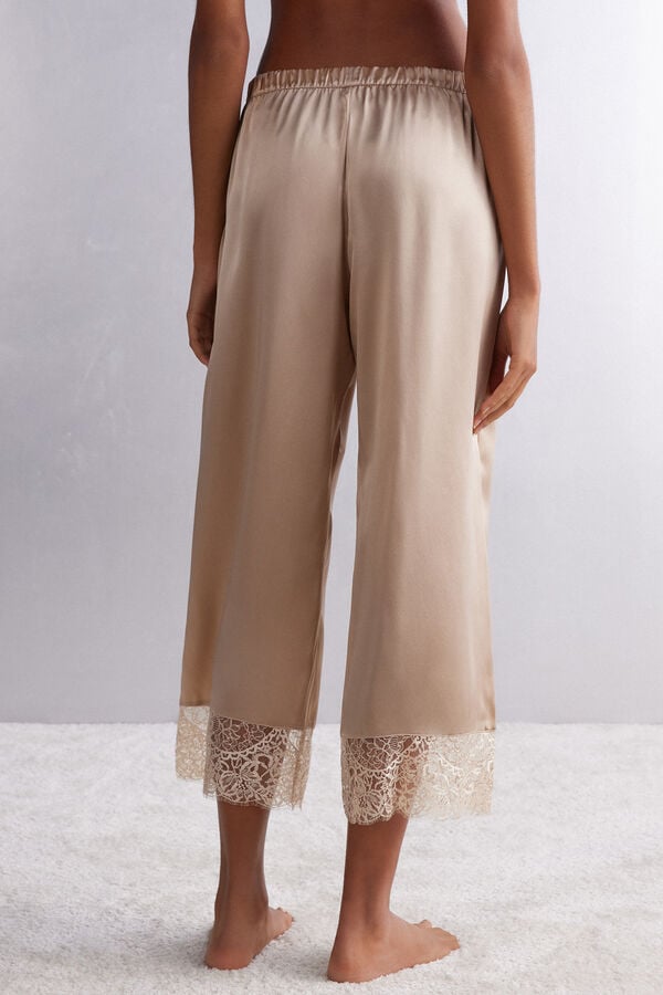 Pantaloni Intimissimi Living In Luxe Silk Dama Bej | RDIUNJ-123