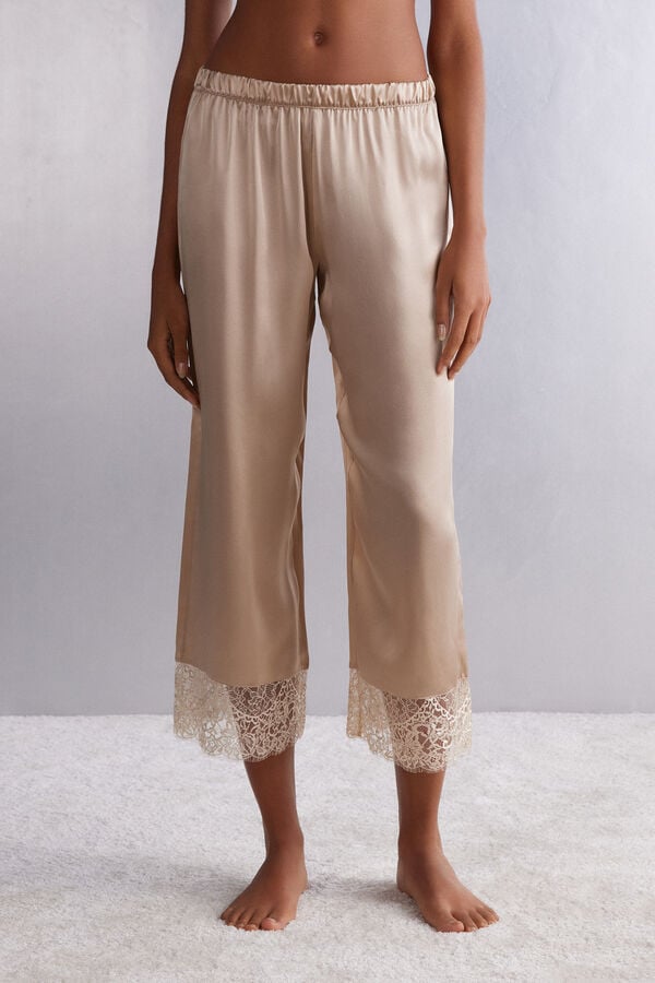 Pantaloni Intimissimi Living In Luxe Silk Dama Bej | RDIUNJ-123