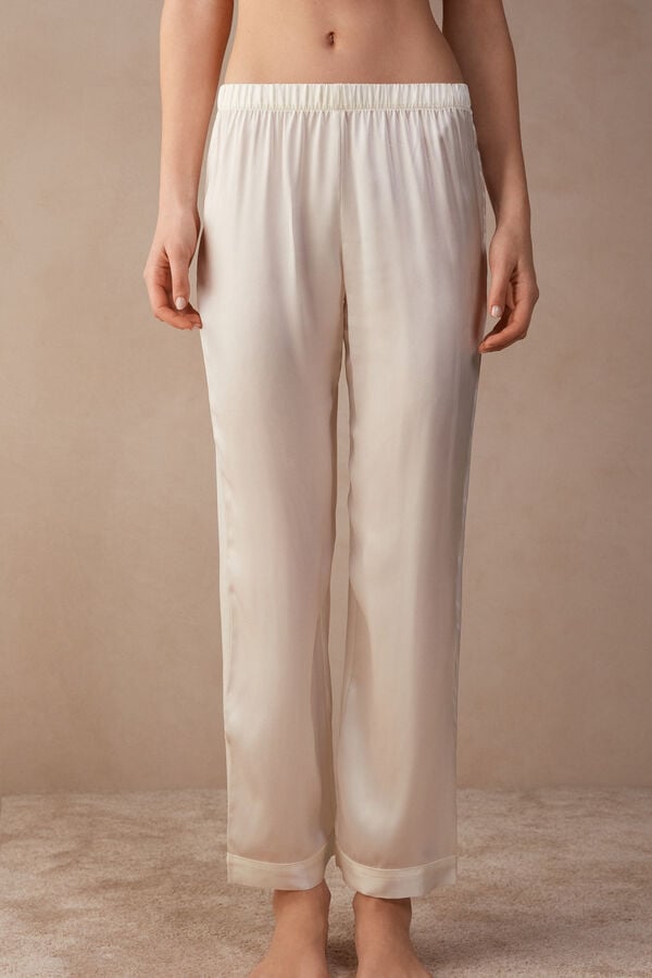 Pantaloni Intimissimi Silk Satin Dama Albi | DSRJXN-046