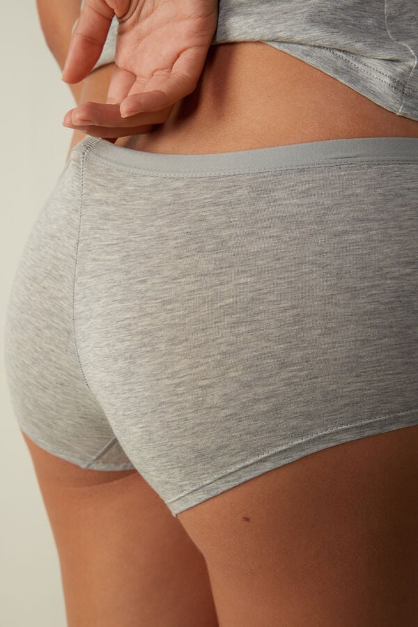 Pantaloni Scurti Intimissimi Cotton Boyshorts Dama Gri Deschis | BIOJSA-483