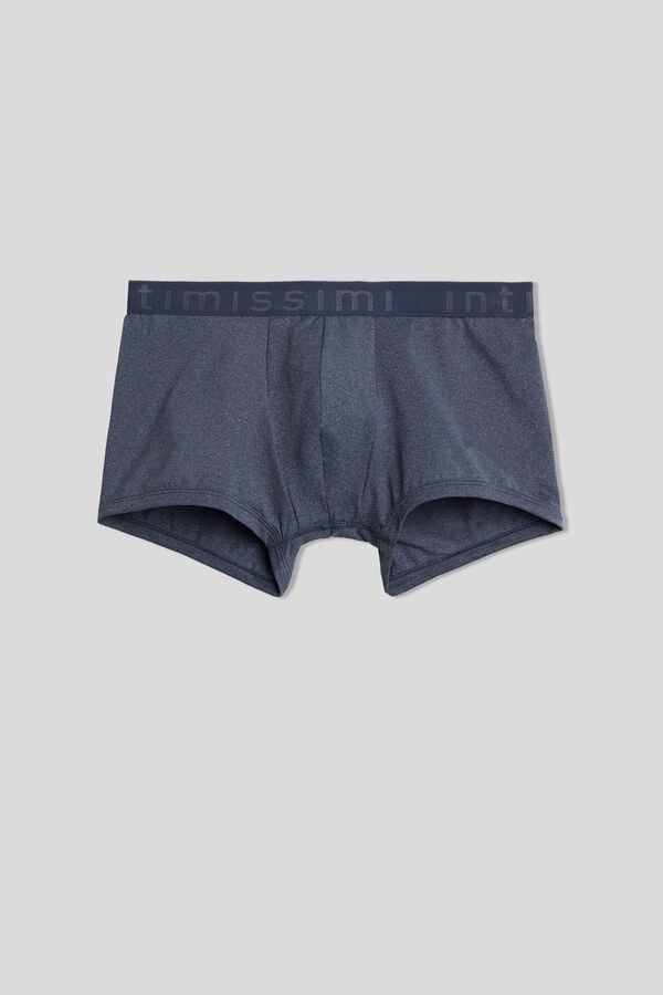 Pantaloni Scurti Intimissimi Microfiber Logo Barbati Albastri | ABLPFJ-540