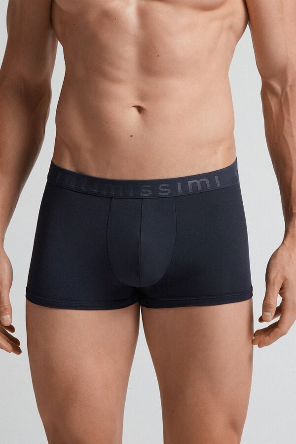 Pantaloni Scurti Intimissimi Microfiber Logo Barbati Negrii | ZPTJWY-053