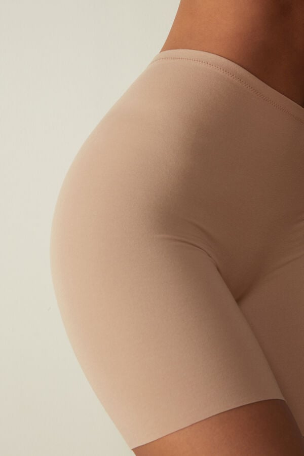 Pantaloni Scurti Intimissimi Raw Edge Seamless Cotton Dama Portocalii Bej | UVZTFK-815