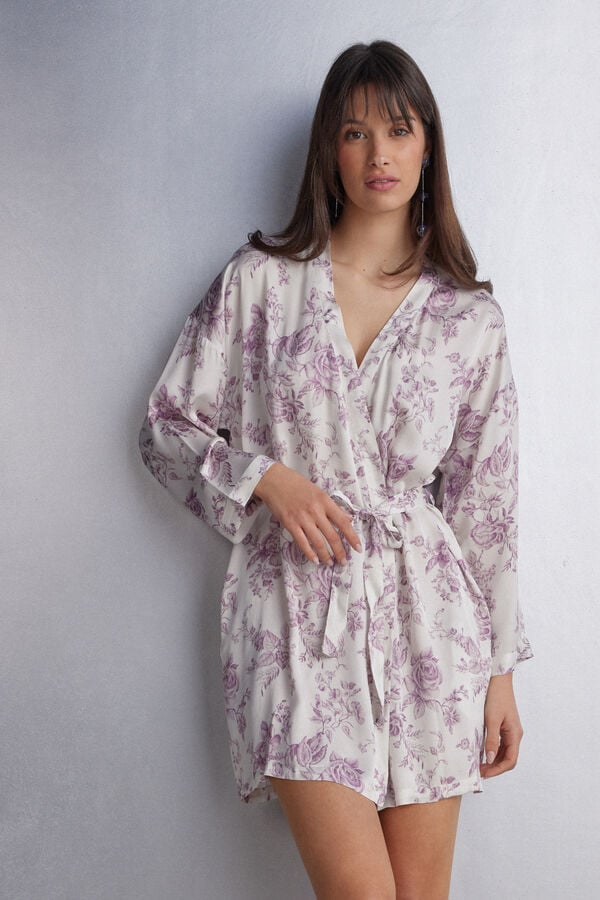 Pijama Intimissimi Graceful Simplicity Satin Kimono Dama Roz | MSJKUC-532