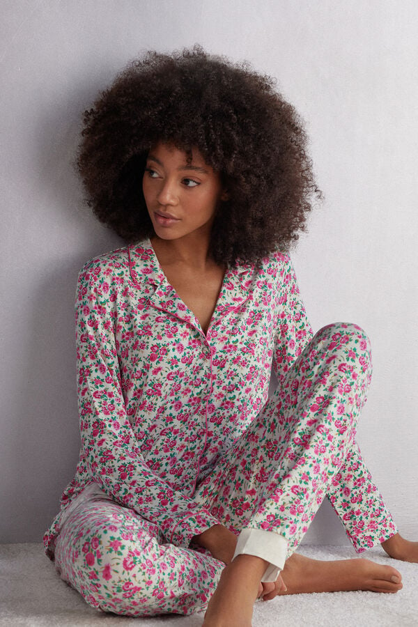 Pijama Intimissimi Life Is A Flower Button Up Modal Dama Colorati | EUNAHY-623