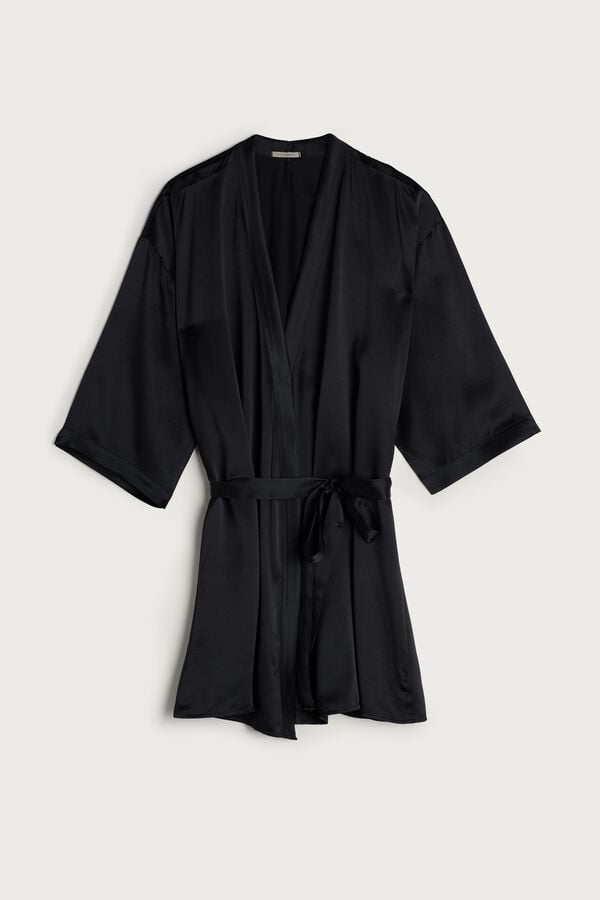 Pijama Intimissimi Silk Kimono Dama Negrii | PRUWFV-078