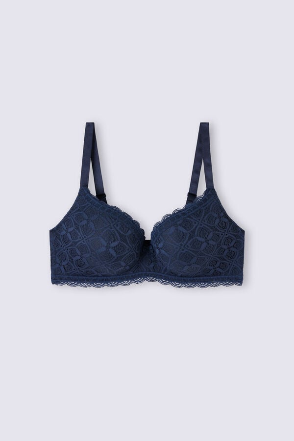 Sutien Intimissimi Adele Triangle Lace Dama Albastri | HUSAGT-698