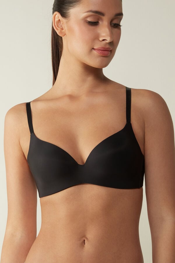 Sutien Intimissimi Adele Wireless Boost Triangle Ultralight Microfiber Dama Negrii | LUKDSA-436