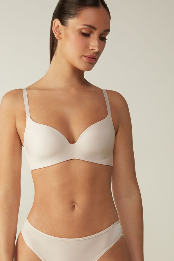 Sutien Intimissimi Adele Wireless Boost Triangle Ultralight Microfiber Dama Albi Roz | BMOCNY-539