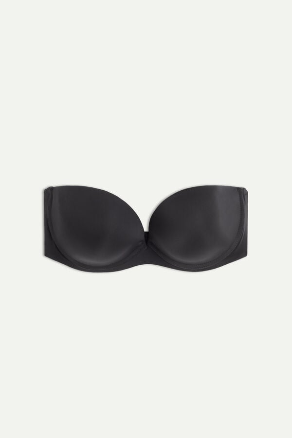 Sutien Intimissimi Anna Bandeau Ultralight Microfiber Dama Negrii | BJLARN-316