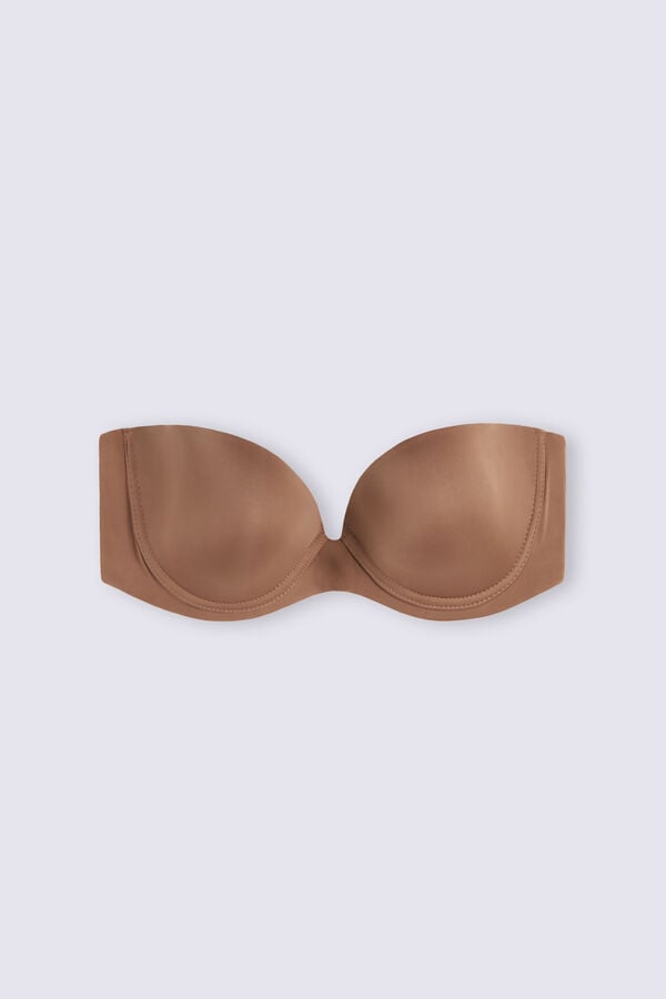 Sutien Intimissimi Anna Bandeau Ultralight Microfiber Dama Bej Inchis | NUYTIB-719