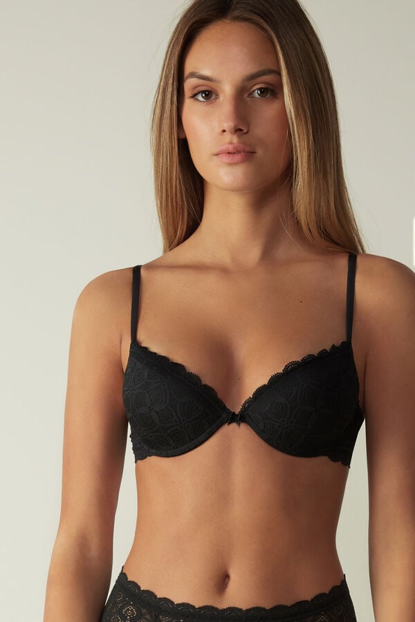 Sutien Intimissimi Bellissima Push-Up Lace Dama Negrii | PEXABF-496