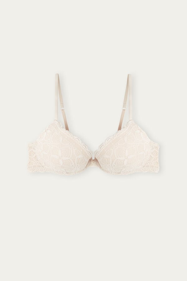 Sutien Intimissimi Bellissima Push-Up Lace Dama Albi Roz | DOCXTY-863