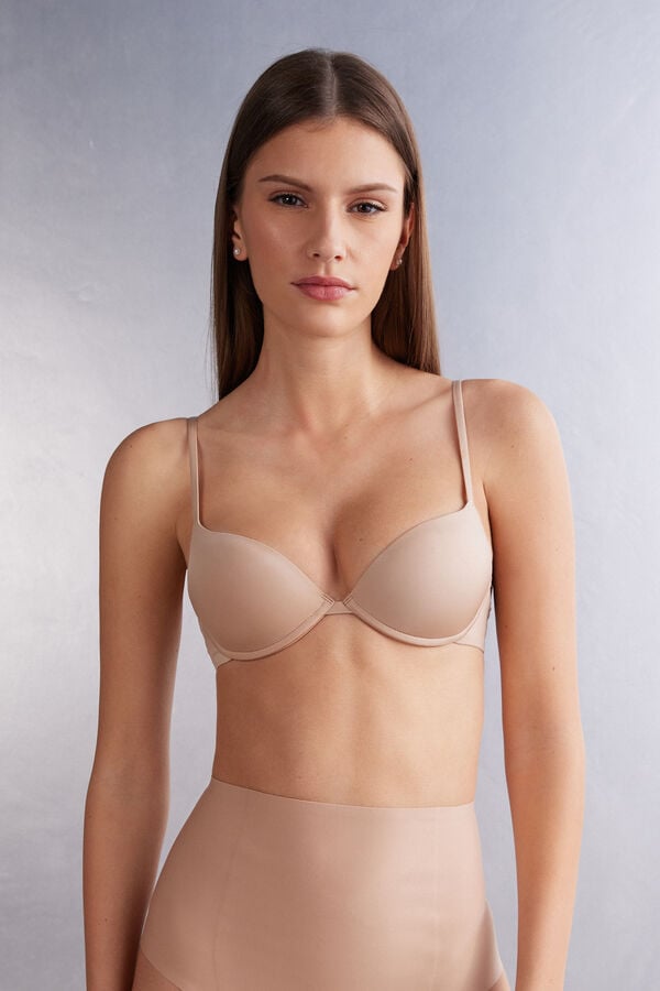 Sutien Intimissimi Bellissima Push-Up Ultralight Microfiber Dama Portocalii Bej | HROQCS-138