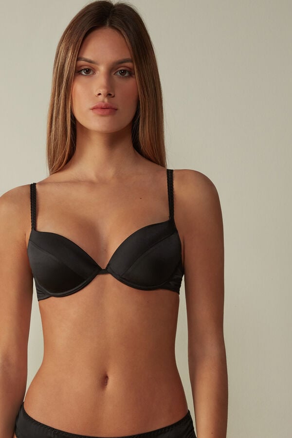 Sutien Intimissimi Bellissima Silk Push-Up Dama Negrii | STIMCY-907