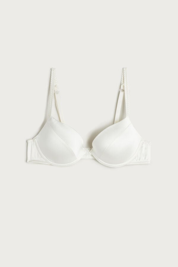 Sutien Intimissimi Bellissima Silk Push-Up Dama Albi | EWIKMT-215