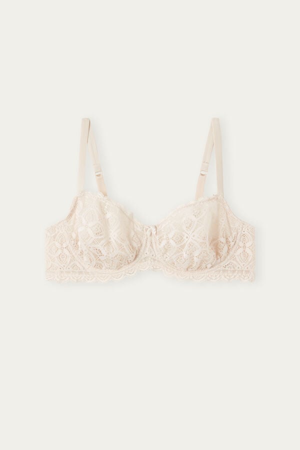 Sutien Intimissimi Daniela Balconette Lace Dama Albi Roz | IQAWKD-593