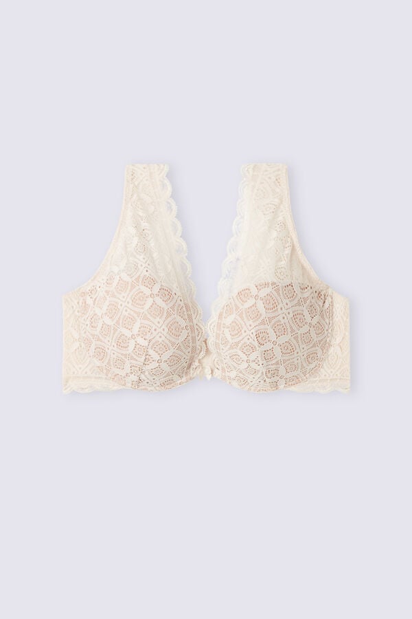 Sutien Intimissimi Elena Balconette Lace Dama Albi Roz | NXULHG-538