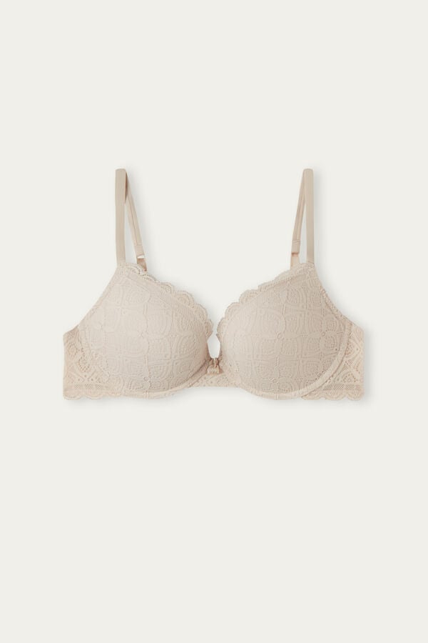 Sutien Intimissimi Elettra Super Push-Up Lace Dama Albi Roz | YTSEAO-905