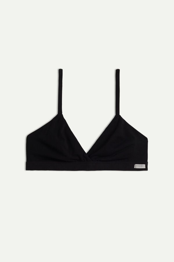 Sutien Intimissimi Emma Triangle Natural Cotton Dama Negrii | YFNMEK-419