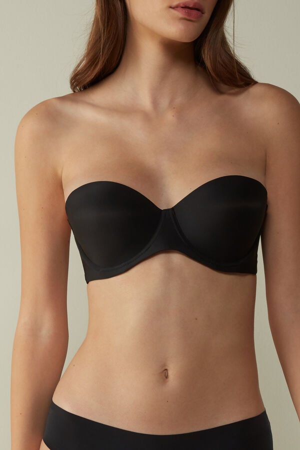 Sutien Intimissimi Giada Microfiber Bandeau Dama Negrii | MHOWPF-654