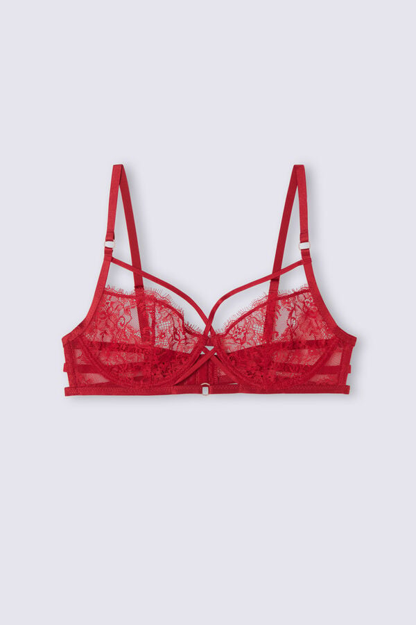 Sutien Intimissimi Intricate Surface Demi-Cup Dama Rosii | GEXMBP-542