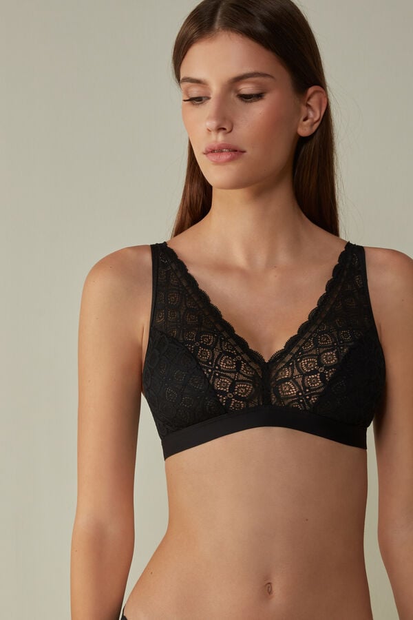 Sutien Intimissimi Lara Triangle Lace Dama Negrii | QIYRUK-825