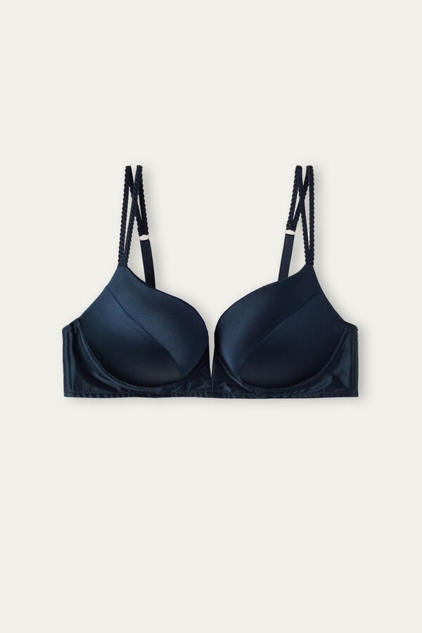 Sutien Intimissimi Mia Silk Super Push-Up Dama Albastri | XMEWHL-185