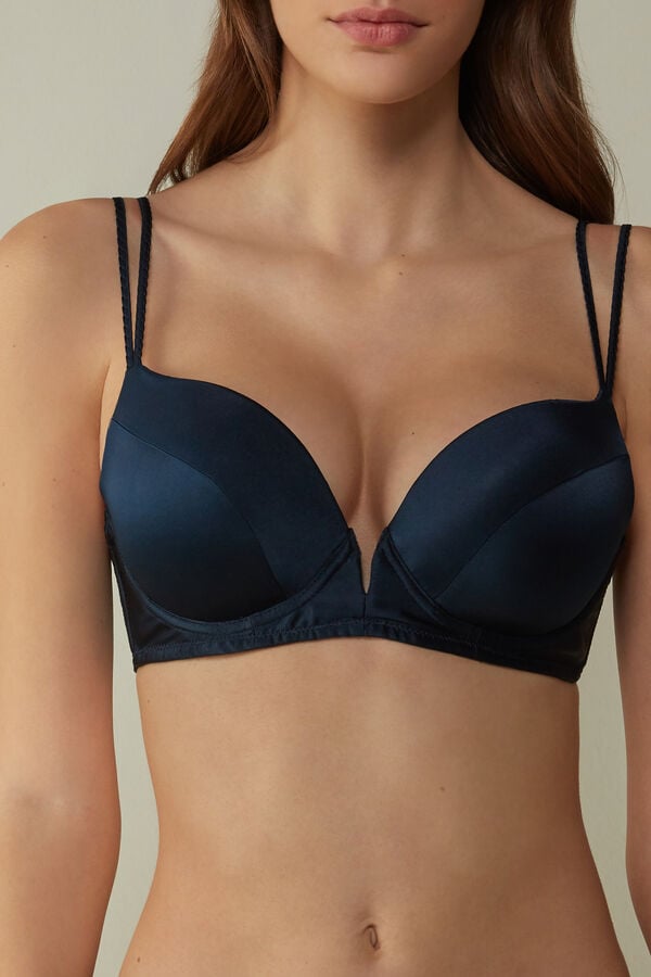 Sutien Intimissimi Mia Silk Super Push-Up Dama Albastri | XMEWHL-185