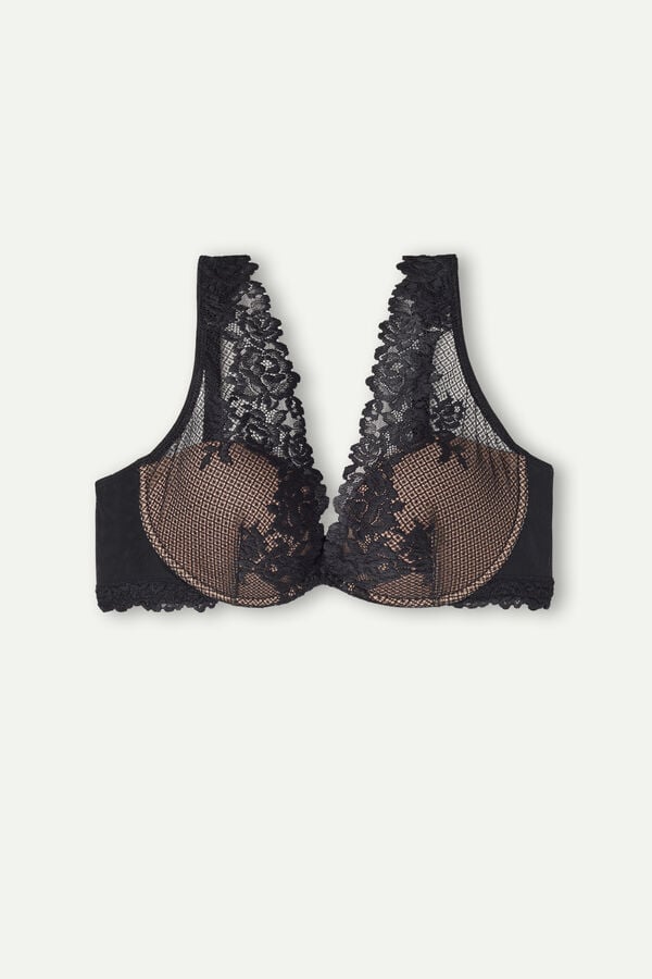 Sutien Intimissimi Pretty Flowers Elena Balconette Dama Negrii | MJLQDV-564