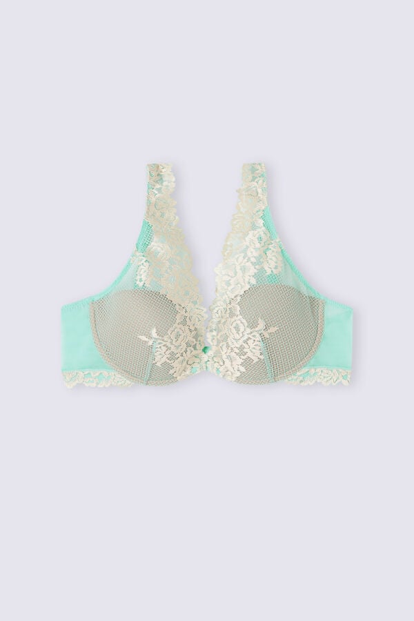 Sutien Intimissimi Pretty Flowers Elena Balconette Dama Verzi Albi | JYDSCZ-640