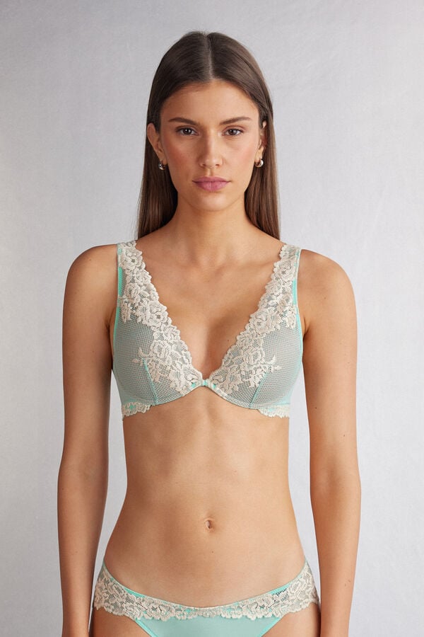 Sutien Intimissimi Pretty Flowers Elena Balconette Dama Verzi Albi | JYDSCZ-640