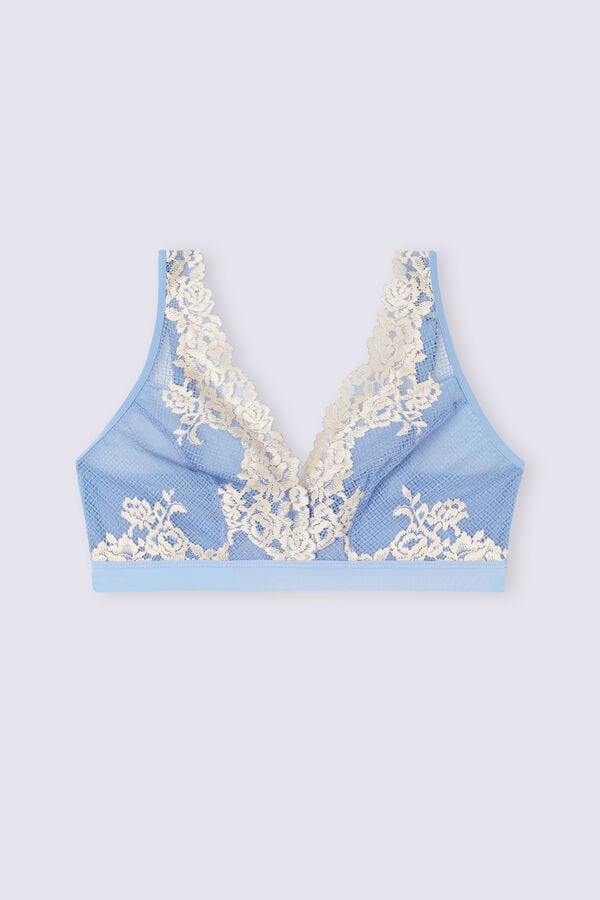 Sutien Intimissimi Pretty Flowers Lara Triangle Dama Albastri Albi | YILWSB-514