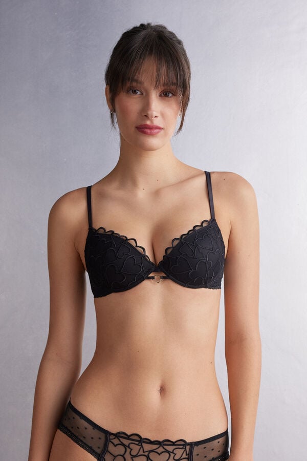 Sutien Intimissimi Queen Of Hearts Bellissima Push-Up Dama Negrii | ZRVAFG-305