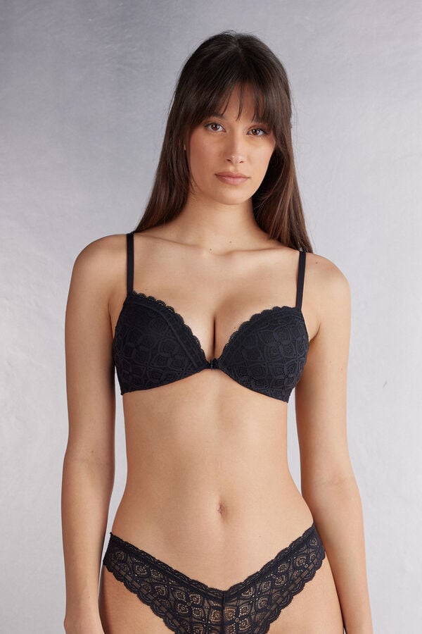 Sutien Intimissimi Silvia Push-Up Lace Dama Negrii | MHGSLN-873