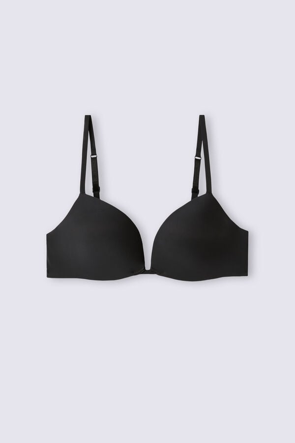 Sutien Intimissimi Silvia Push-Up Ultralight Microfiber Dama Negrii | KECVTP-860