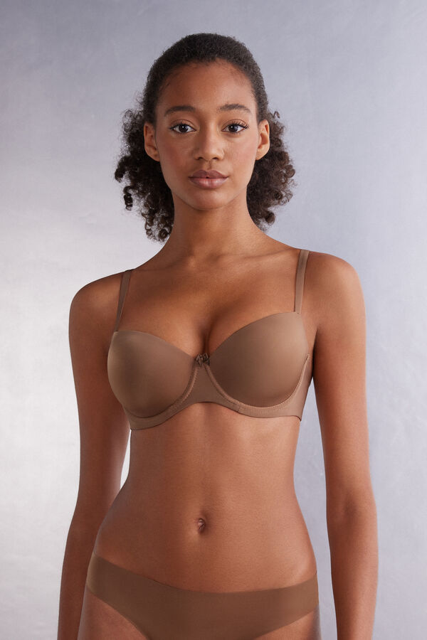 Sutien Intimissimi Sofia Natural Lift Balconette Ultralight Microfiber Dama Bej Inchis | CSYDZO-120