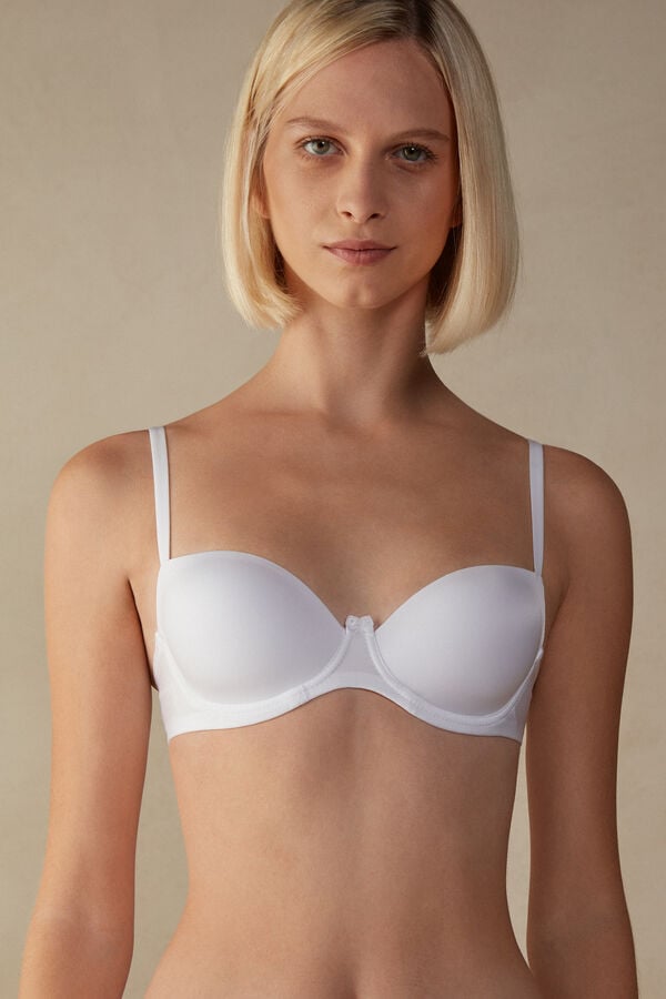 Sutien Intimissimi Sofia Natural Lift Balconette Ultralight Microfiber Dama Albi | XJAVHR-875